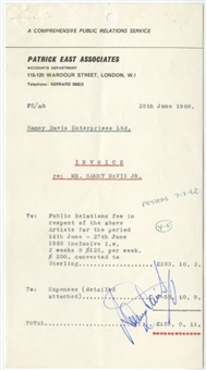 Pair (2) of 1968 Sammy Davis Jr. Signed Receipts